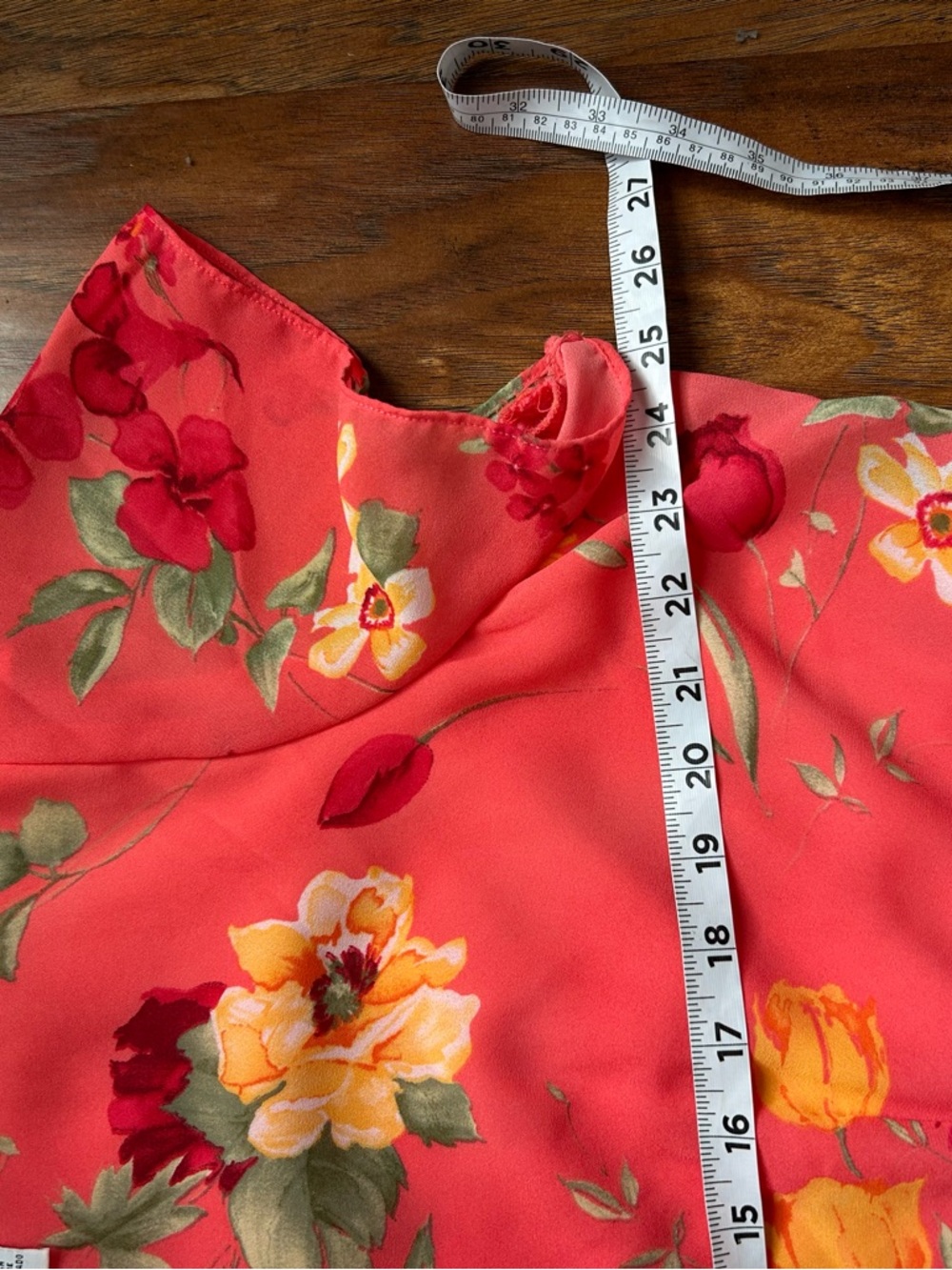 Studio C Coral Floral Dress with Yellow & Green Accents - Picture 10 of 12
